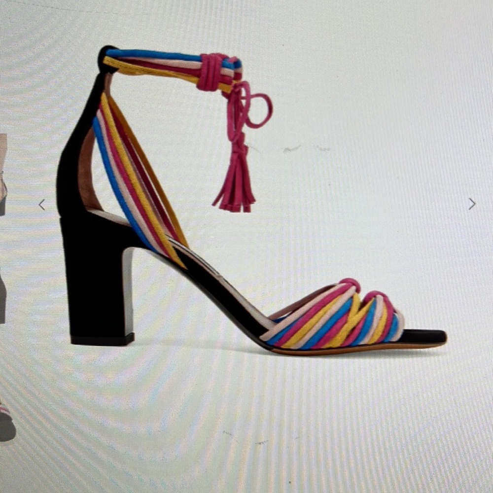 Tabitha Simmons Jamie knotted suede sandals color Fuchsia size 6B